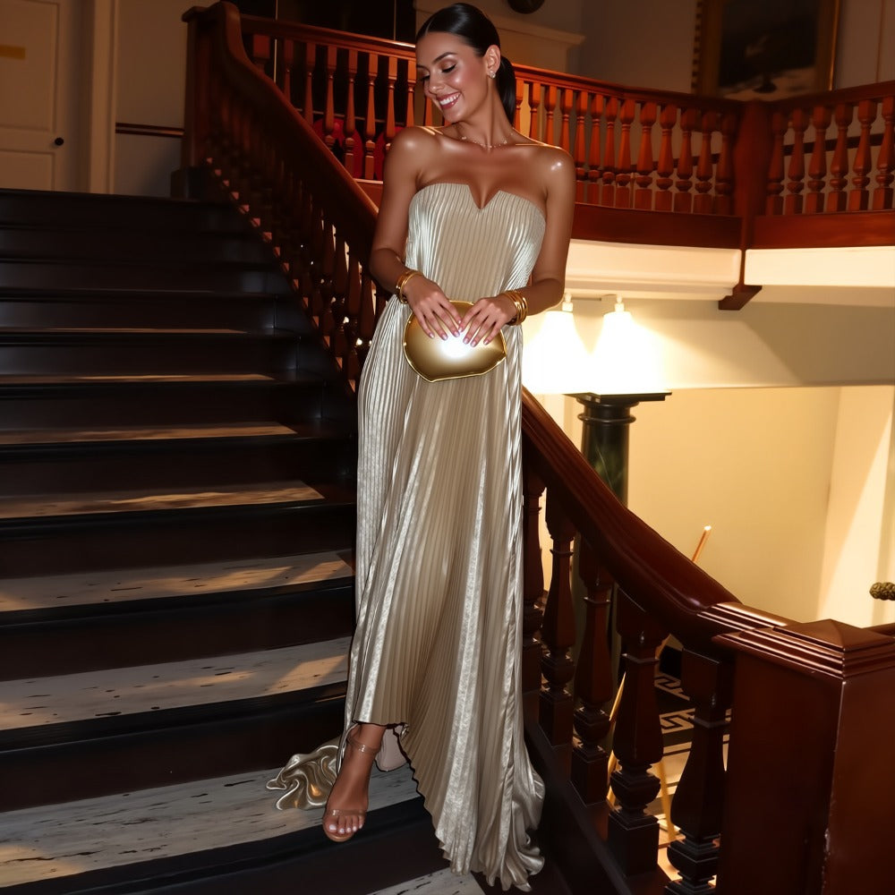 Vestido Longo Plissado Modern Liz