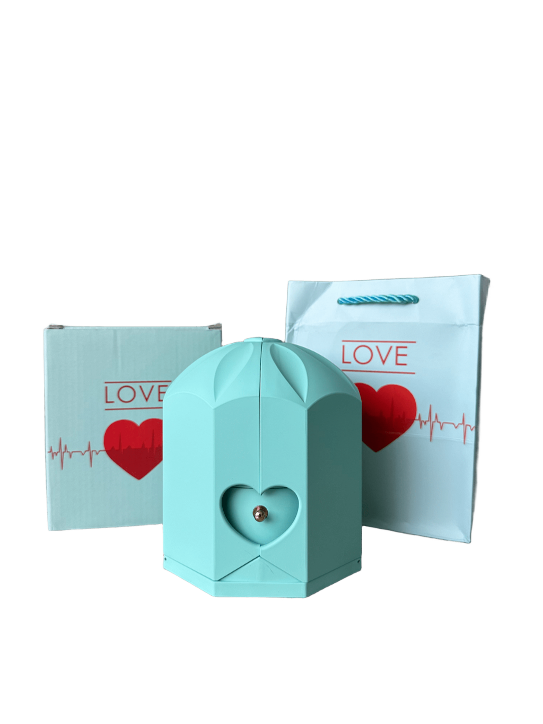 Caixa com Girassol Eterno & Colar Coração Personalizado