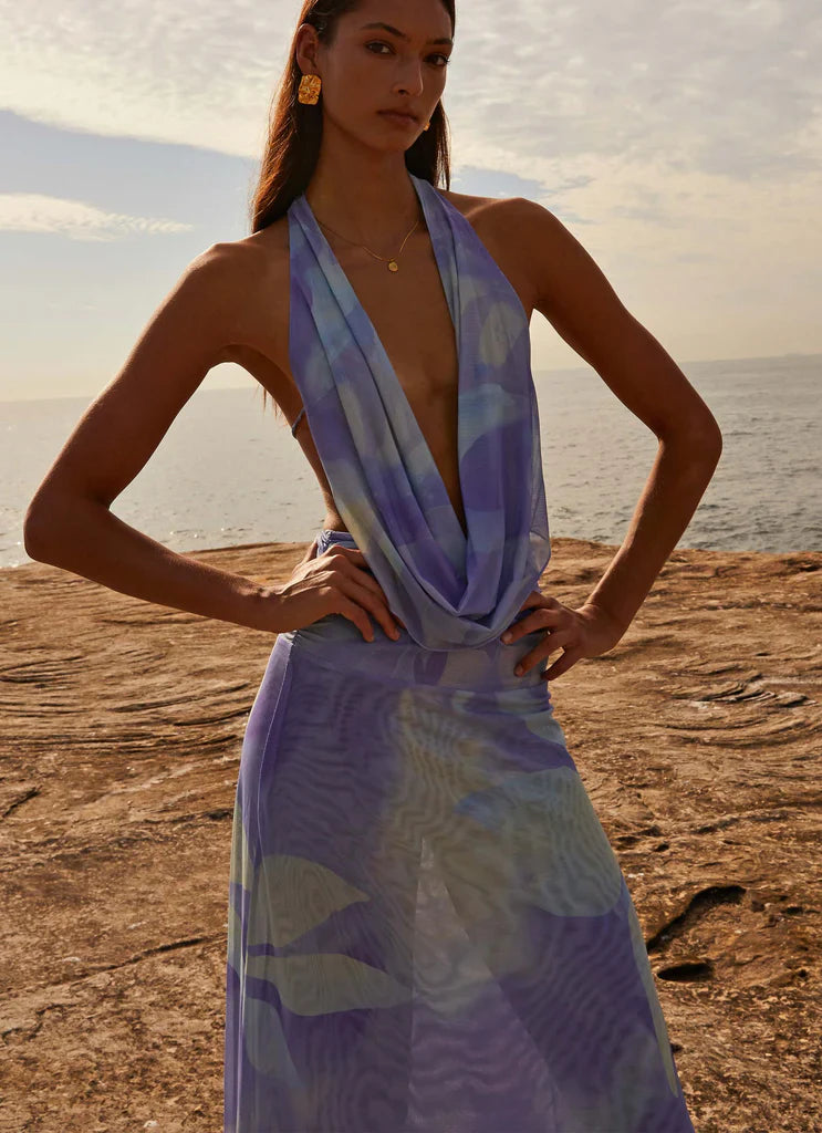 Vestido Longo Decote Frontal Modern Serena