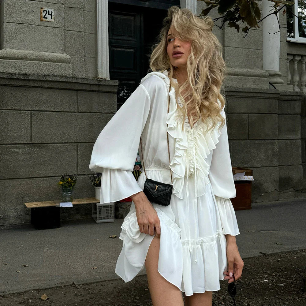 Vertido Curto Manga Longa Boho Chic Modern Aurélia