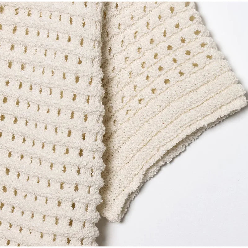 Conjunto Tricô Blusa e Saia com Franja Modern Clara