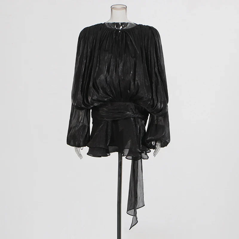 Vestido Curto com Saia de Babados Assimétrico Modern Bela