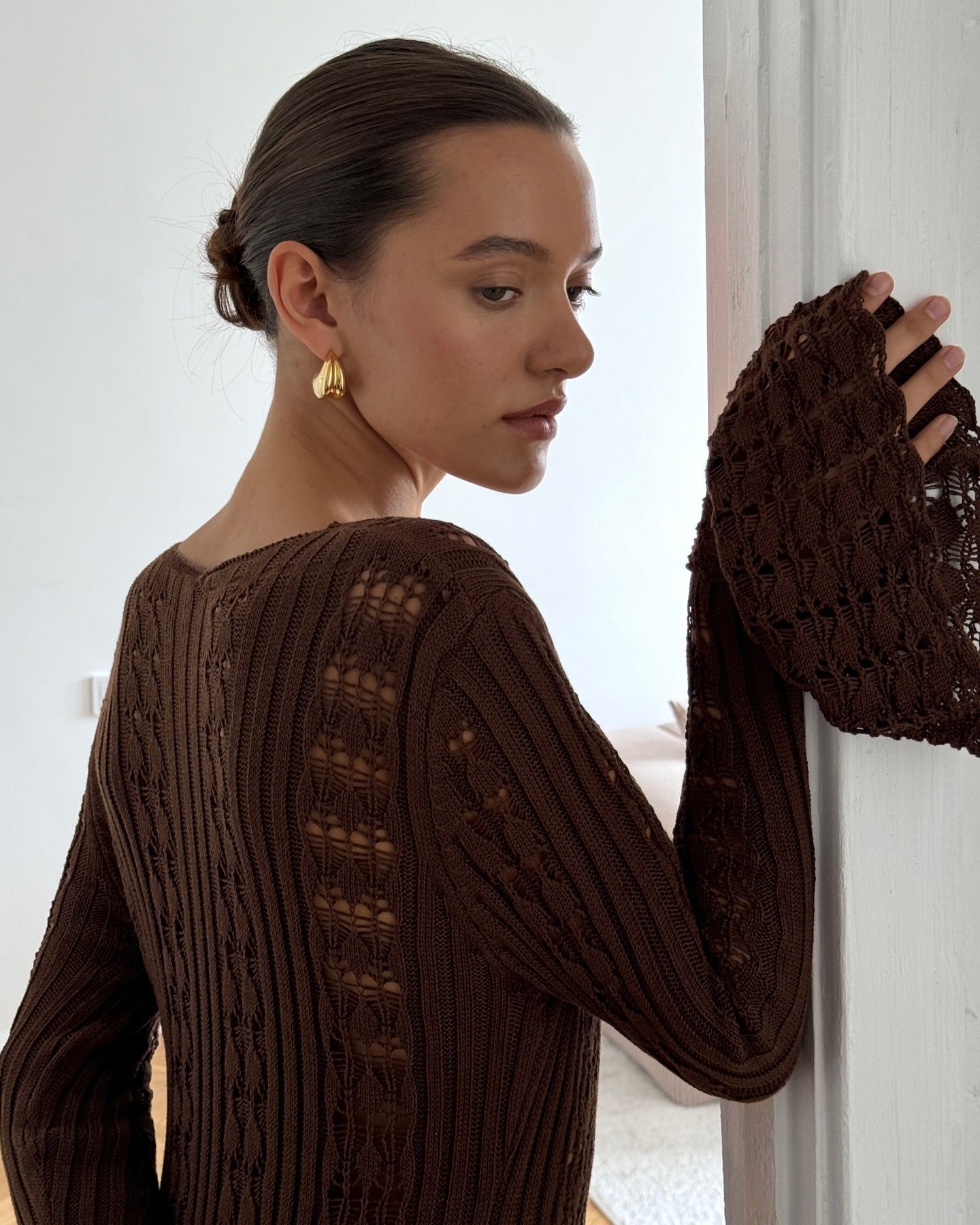 Vestido Longo Bata Cardigã em Tricô Modern Emily