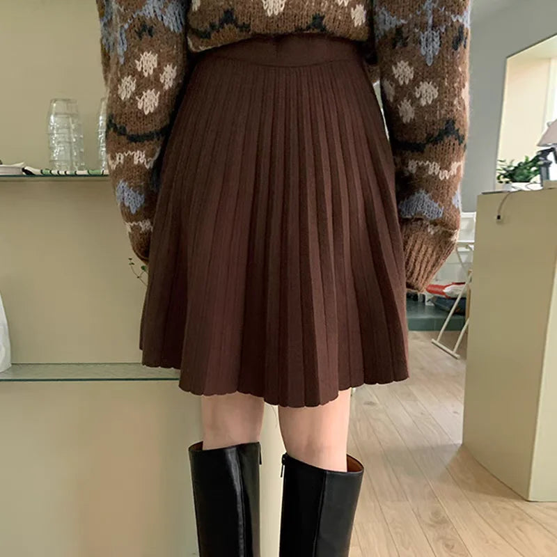 Saia Plissada Cintura Alta Modern Charlie