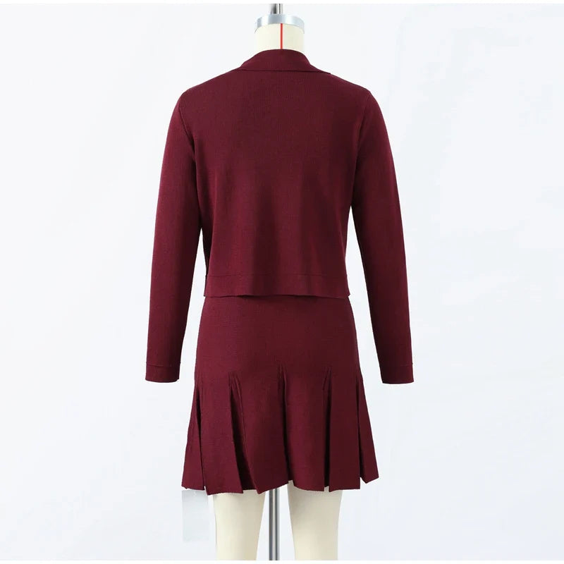 Conjunto Cardigan e Saia Plissada Modern Alessia