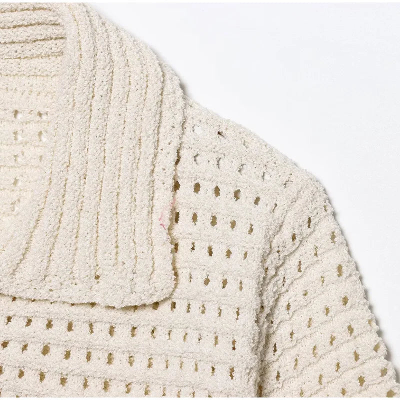 Conjunto Tricô Blusa e Saia com Franja Modern Clara