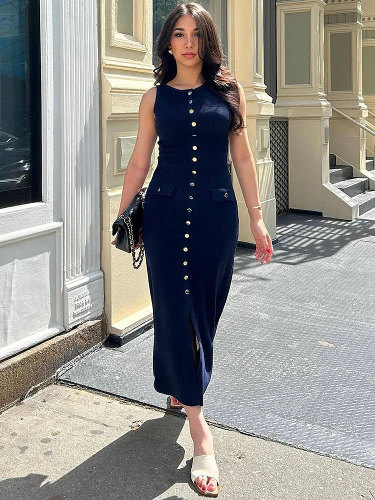 Vestido Midi Tricô Modal Alta Elasticidade Modern Jayne