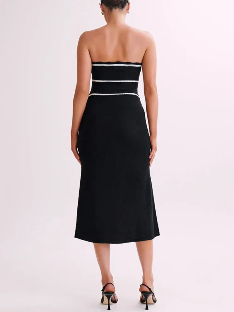 Vestido Tricô Midi Sem Alças Modern Fiorella