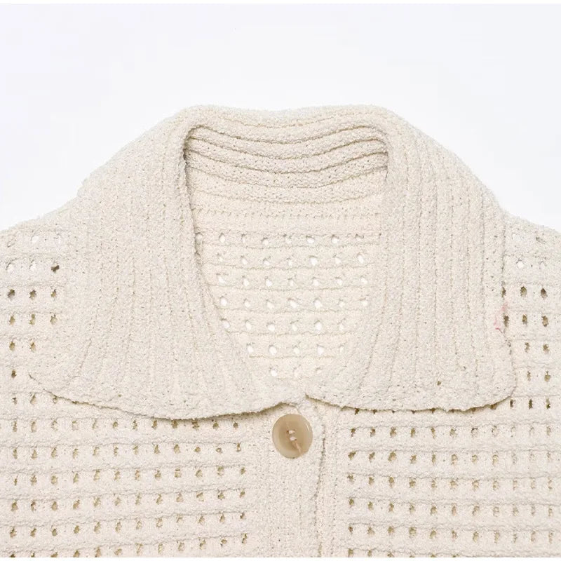 Conjunto Tricô Blusa e Saia com Franja Modern Clara