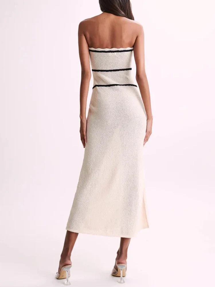 Vestido Tricô Midi Sem Alças Modern Fiorella