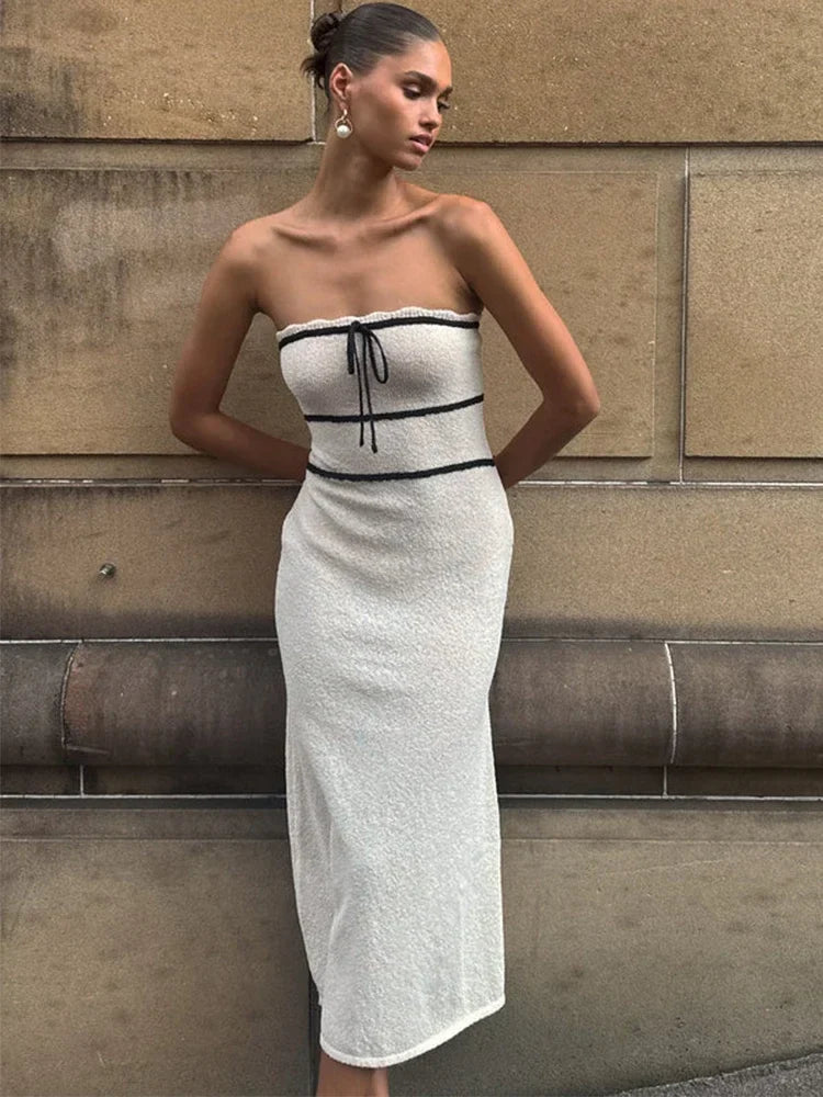 Vestido Tricô Midi Sem Alças Modern Fiorella