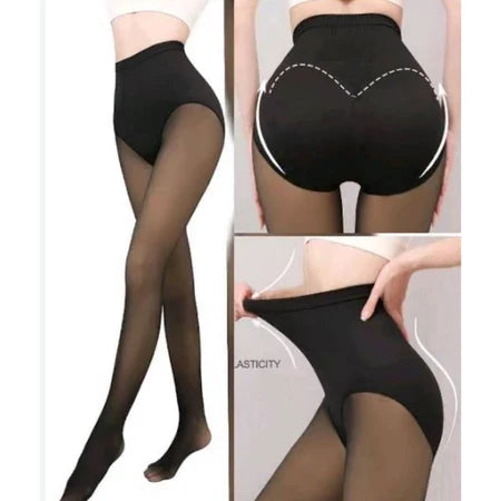 Meia-Calça Peluciada Translúcida com Cinta Modeladora Embutida Modern Shaper