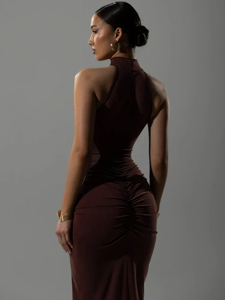 Vestido Longo com Fenda Frontal Modern Madelyn