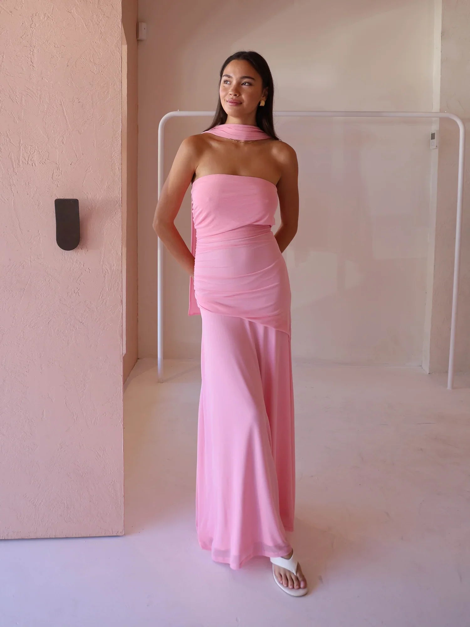 Vestido Longo com Tule Modern Aura