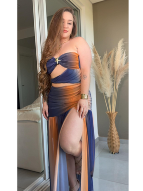 Vestido Blogueira Degradê Sem Alças Modern Sasha Cores Novas - LANÇAMENTO