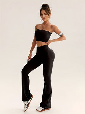 Conjunto Esportivo Top sem Alça e Calça Flare Modern Nayara