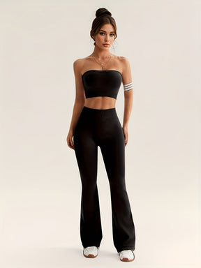 Conjunto Esportivo Top sem Alça e Calça Flare Modern Nayara