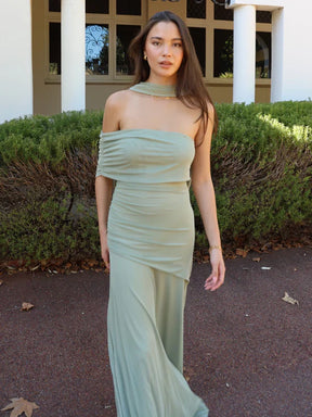 Vestido Longo com Tule Modern Aura