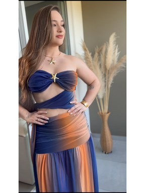 Vestido Blogueira Degradê Sem Alças Modern Sasha Cores Novas - LANÇAMENTO