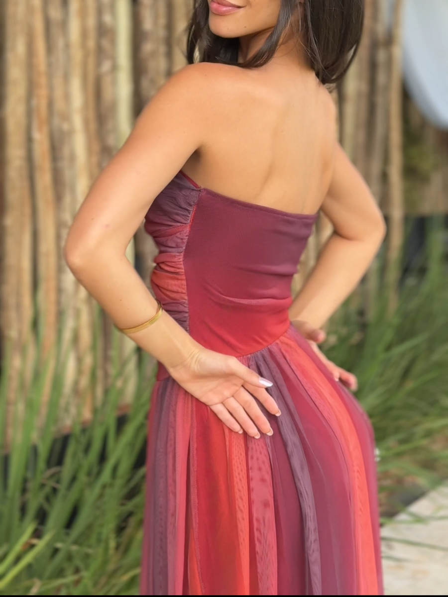 Vestido Longo Sem Alças  Modern Bahamas