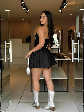 Vestido Curto Corset com Amarrações Modern Yasmin