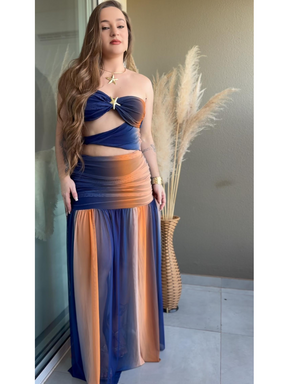 Vestido Blogueira Degradê Sem Alças Modern Sasha Cores Novas - LANÇAMENTO