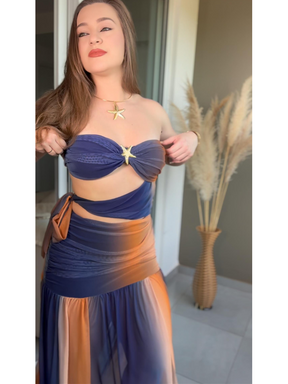 Vestido Blogueira Degradê Sem Alças Modern Sasha Cores Novas - LANÇAMENTO