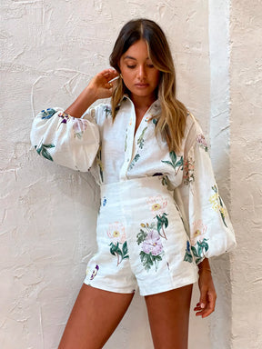 Conjunto Feminino de Alfaiataria Camisa e Shorts Modern Florence
