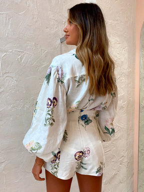 Conjunto Feminino de Alfaiataria Camisa e Shorts Modern Florence