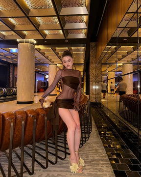 Vestido Curto Com Tule Irregular Modern Mariáh