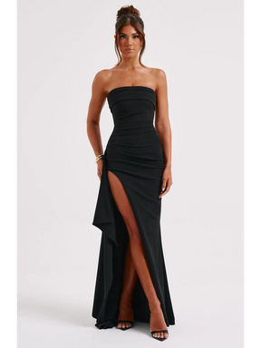 Vestido Longo Sem Alças com Fenda Modern Elizabeth