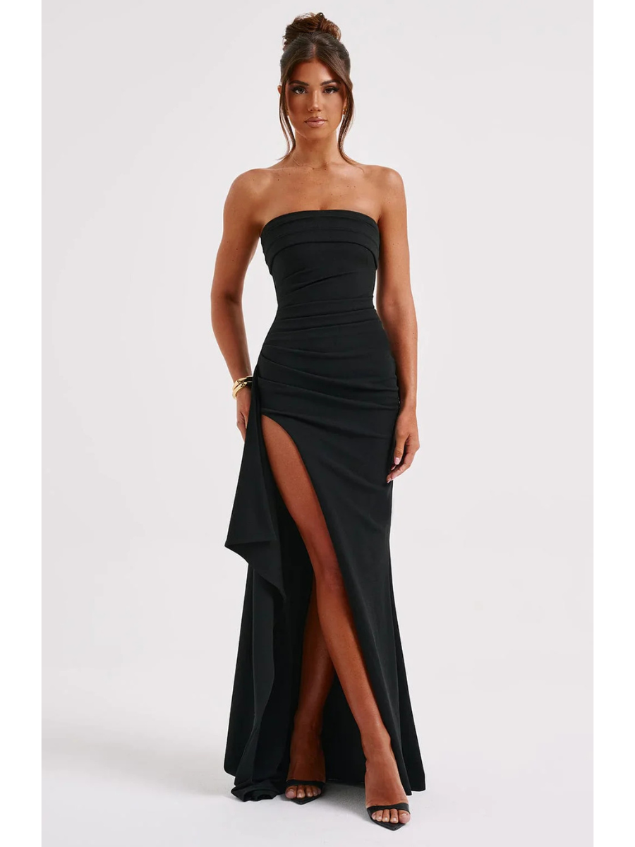 Vestido Longo Sem Alças com Fenda Modern Elizabeth