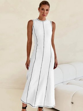 Vestido Midi de Malha Sem Mangas Modern Eleganza