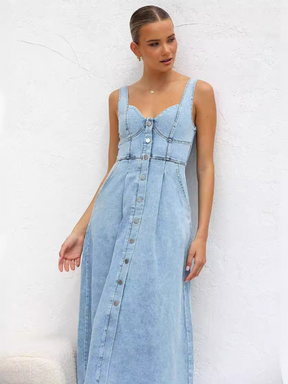 Vestido Midi Jeans Modern Gaya