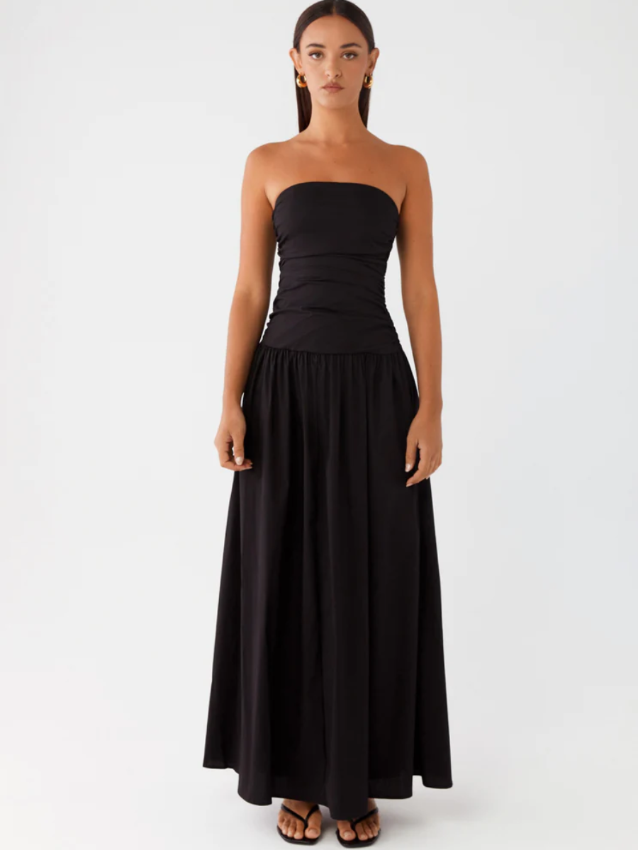 Vestido Sem Alças Elegante Modern Merlot