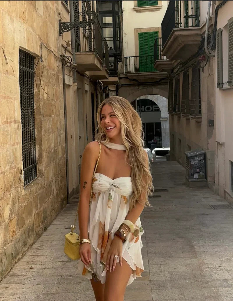 Vestido Curto Tendência Babados Modern Ariel