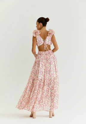 Vestido Longo com Babados no Ombro Modern Dalila