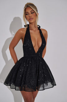 Vestido Curto Frente Única de Brilho Modern Glam Luxo - FULL