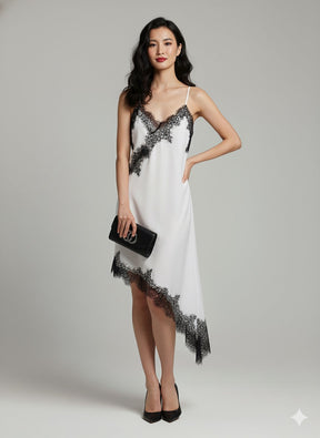 Vestido Curto Cetim Tendência Modern Daily