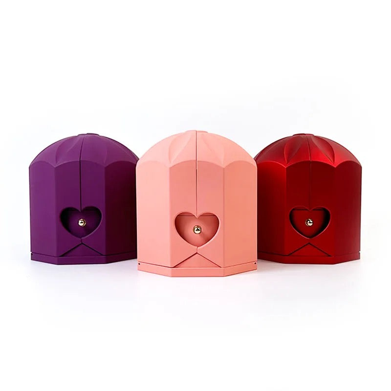 Caixa com Rosa Eterna & Colar Coração Personalizado - Para Minha Mãe