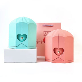 Caixa com Rosa Eterna & Colar Coração Personalizado - Para Minha Mãe