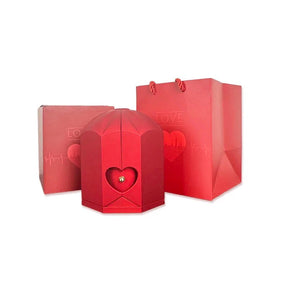 Caixa com Rosa Eterna & Colar Coração Personalizado - Para Minha Mãe