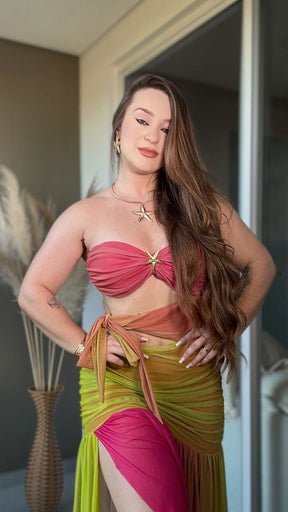 Vestido Blogueira Degradê Sem Alças Modern Sasha Cores Novas - LANÇAMENTO