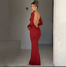 Vestido Manga Longa Costas Aberta Empina Bumbum Modern Natalie