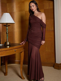 Vestido Longo de Tule Forrado Modern Sienna