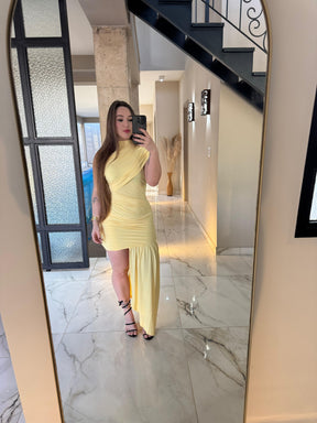 Vestido Curto Detalhe Lateral Pendurado Assimétrico Modern Lorena