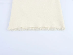 Conjunto Tricô Blusa Manga Curta e Saia Curta Modern Safira