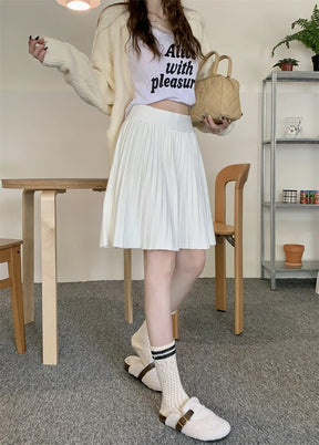 Saia Plissada Cintura Alta Modern Charlie