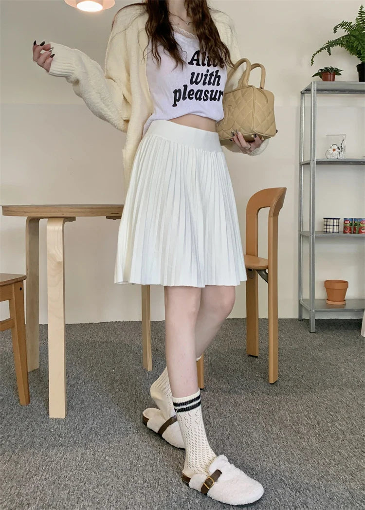 Saia Plissada Cintura Alta Modern Charlie