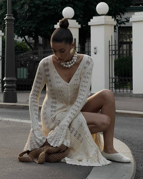 Vestido Longo Bata Cardigã em Tricô Modern Emily